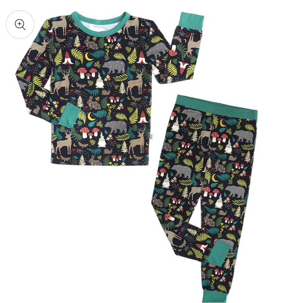 Worn Emerson and Friends Night Forest Bamboo Long Sleeve Kids Pajama set Size 2T
